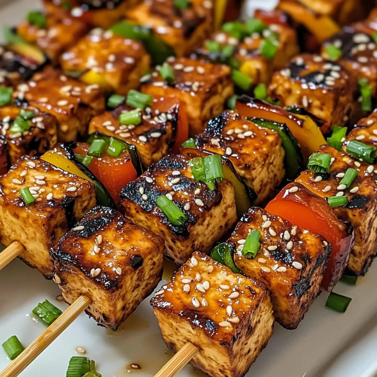 Knoblauch-Soja-Glasierte Tofu-Spieße für echte Genießer